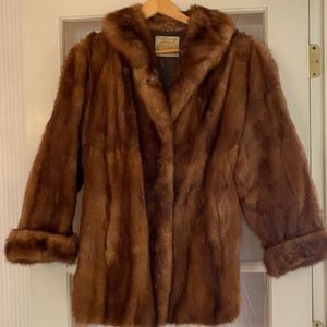 Vintage 1970s Brown Mink Jacket